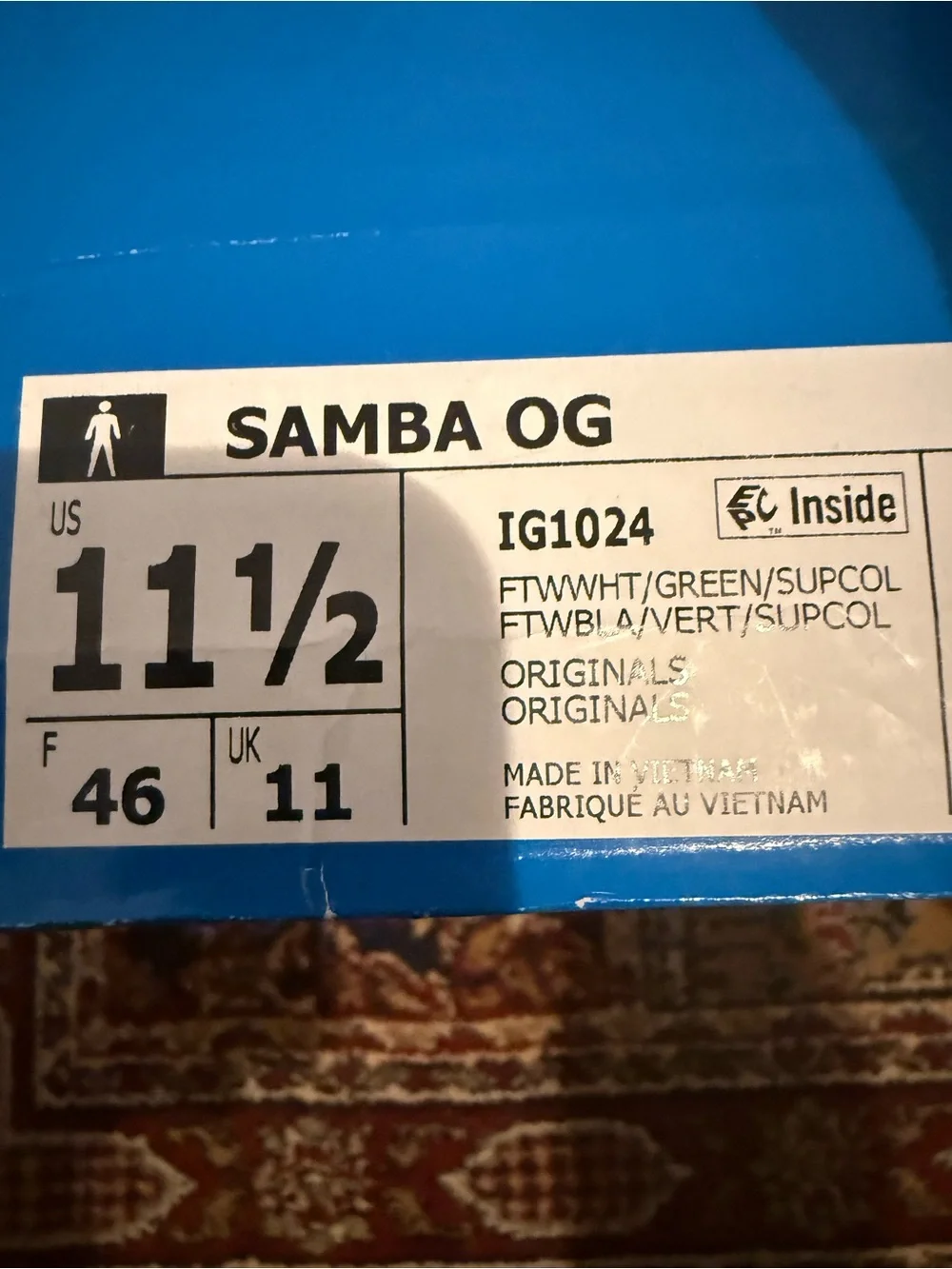 adidas Samba OG Footwear White Green with Gum Sole